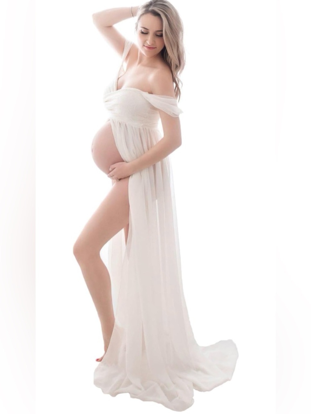 Ethereal White Maternity Gown